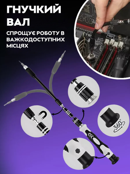 Набір викруток 115 в 1 для ремонту електроніки / Набір інструментів прецизійних викруток Ultimate 115-в-1 для електроніки | Зображення 4