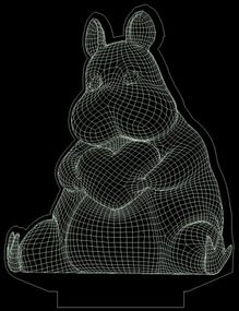 Акриловый светильник-ночник Бегемот с сердцем белый tty-n000709