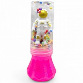 Слайм с шариками и игрушкой "Космонавт" 17,5 см (розовый)
