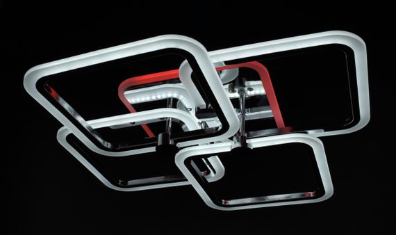 Люстра світлодіодна стельова LED світильник для квартири на стелю лед з пультом 26096 Хром 10х56х65 см. | Зображення 9