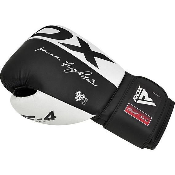 Боксерські рукавиці RDX F4 Boxing Sparring Gloves Hook&amp;Loop WHITE/BLACK 12 унцій (капа у комплекті) | Зображення 2