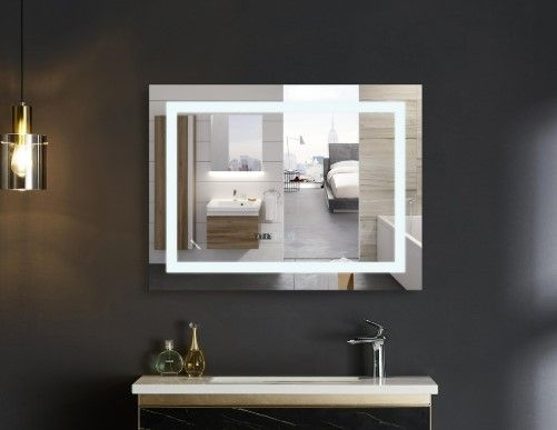 Дзеркало Mixxus WARM MR02-70x50-CASE з LED Touch, Anti-fog, димером, регулюванням яскравості, годинником (MI6669) | Зображення 3