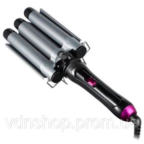 Потрійна-плойка для завивки волосся з потрійним нагріванням 65 Вт 220 В Domotec MS-481B з керамічним покриттям ZA-55