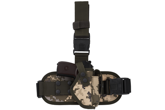 Кобура стегновий ПМ з платформою (oxford 600d, піксель) MAS