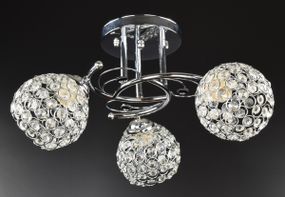 Люстра стельова на 3 лампочки 25113 Хром 23х43х43 см.