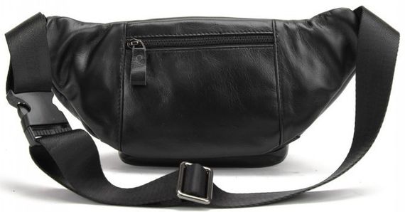 Сумка на пояс, бананка из натуральной кожи Tiding Bag черный | Зображення 1