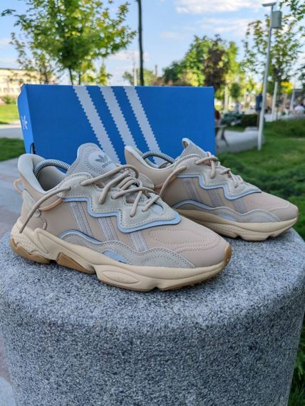 Кросівки Adidas Ozweego замшеві бежеві | Зображення 6