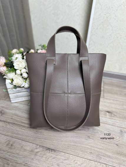 Велика жіноча сумка-шопер формат А-4 Капучино