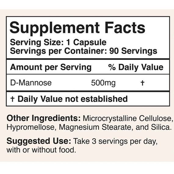 Урологический препарат Double Wood D-Mannose 500 mg 90 Caps | Зображення 1