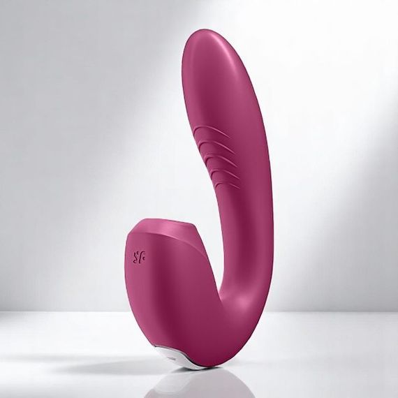 Вакуумний смарт вібратор Satisfyer Sunray червоний інноваційний стимулятор клітора з дистанційним керуванням | Зображення 1