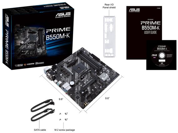 Материнcька плата ASUS PRIME B550M-K sAM4 B550 4xDDR4 M.2 HDMI DVI D-Sub mATX 90MB14V0-M0EAY0 | Зображення 1