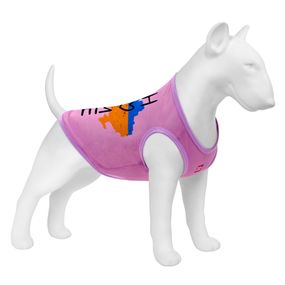 Майка для собак WAUDOG Clothes малюнок "Дім", сітка, XS, B 26-29 см, C 16-19 см рожевий
