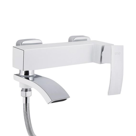 Змішувач для ванни Qtap Swan Cascada з поворотним виливом (з душовим гарнітуром) QTSWA260CRW45569 Chrome/White | Зображення 2