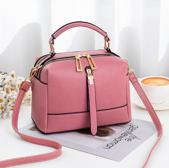 Сумка жіноча маленька через плече крос-боді стильна Рожева 1442Р