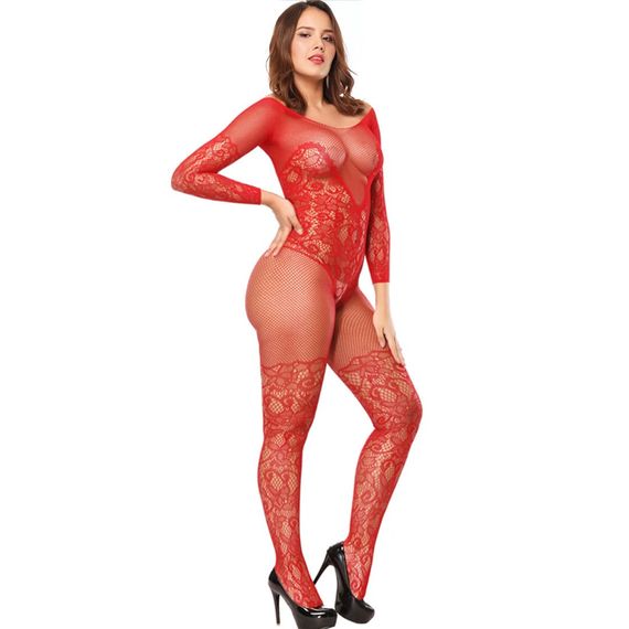 БодіСтокінг (Боді комбінезон Сітка) Babydoll 48 Червоний 8507 | Зображення 3