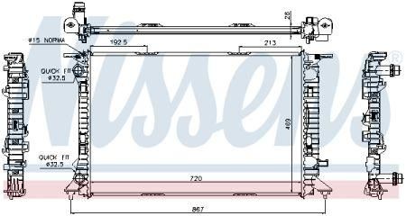 Радіатор Ai A 4/S 4(07-)1.8 Tfsi(+)[Oe 8K0.121.251 R] Nissens Nis 60323 | Зображення 3
