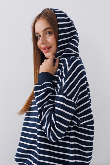 Худі з візерунком жіночий On me Onme-09 L Темно-синій (2000990767929D) shop (2000990767929) | Зображення 3