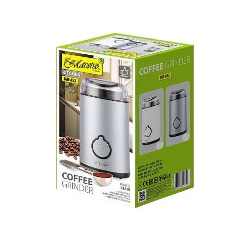 Кавомолка 150W з покриттям "soft-touch" сірий MR-452-GREY Маестро | Зображення 1