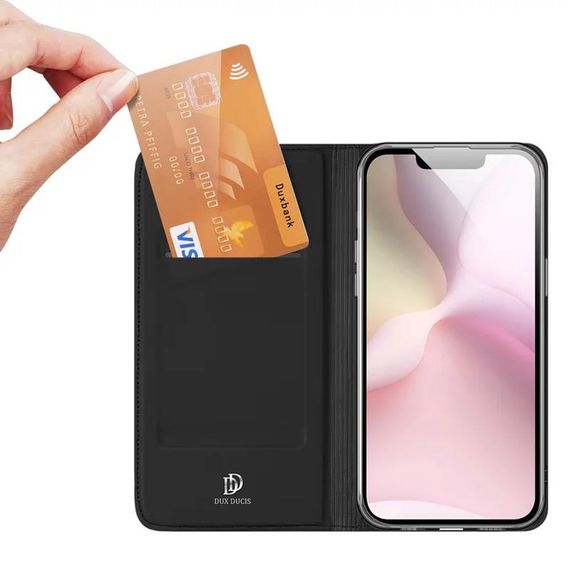 Чохол-книжка Dux Ducis з кишенею для візиток для Apple iPhone 16e (6.1") Чорний | Зображення 1