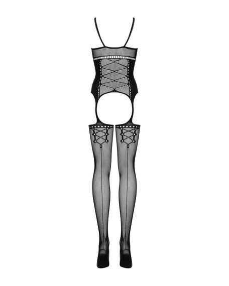 Бодістокінг Obsessive Bodystocking G314 S/M/L, імітація корсету та корсетного шнурівки | Зображення 5