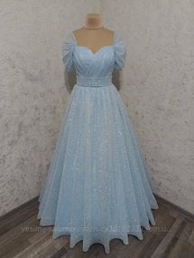 Голуба випускна сукня, 46 розмір