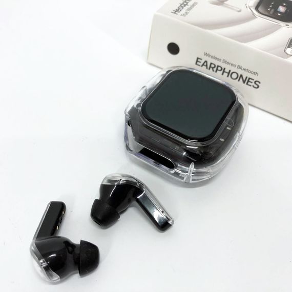 Бездротові вакуумні навушники TWS з дисплеєм LED, вологозахист IPx4 Bluetooth 5.4 з кейсом. Колір: чорний | Зображення 8