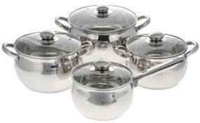Универсальный набор кастрюль с крышками Bohmann BH-0508 4 кастрюли из нержавеющей стали