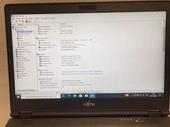 Ноутбук Fujitsu LifeBook U748 / 14" (1920x1080) IPS / Intel Core i5-7200U (2 (4) ядра по 2.5 - 3.1 GHz) / 12 GB DDR4 / 256 GB SSD / Intel HD Graphics 620 / WebCam б/в | Зображення 6