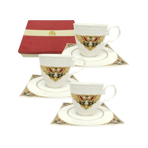 Набір кавовий Амелі 12 предметів (ч.80мл + блюдце d12см) 2323-2 S&T