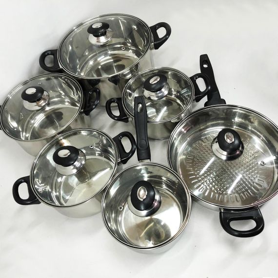 Набір каструль для електроплити FH-219 | Набір для індукційних плит | HK-442 Комплект каструль | Зображення 2