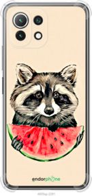 Чохол на Xiaomi Mi 11 Lite Єнотик з кавуном "4605sp-2281-2448"