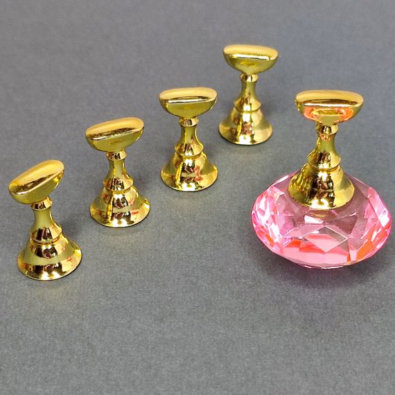 Магнітний тримач для тіпс + 5 підставок (рожевий)