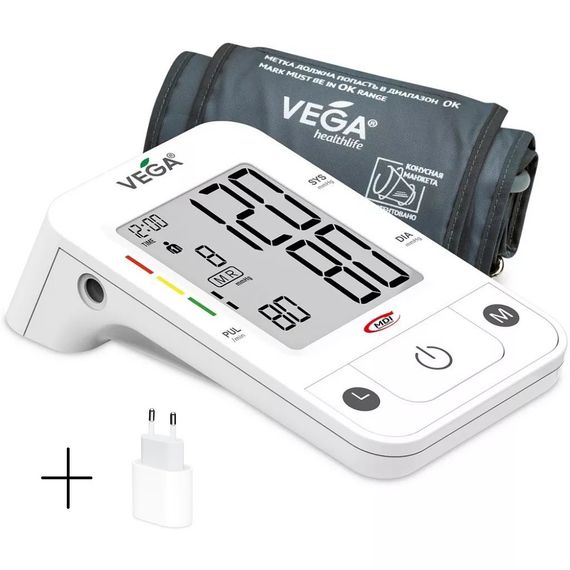 Тонометр VEGA 3H Comfort с манжетой Vega 22-42см + Адаптер Micro USB на плечо гарантия 5 лет | Зображення 6