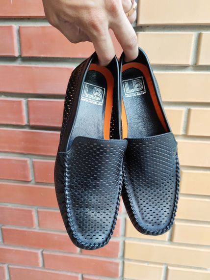 Шкіряні мокасини з перфорацією 41 розмір | Зображення 3