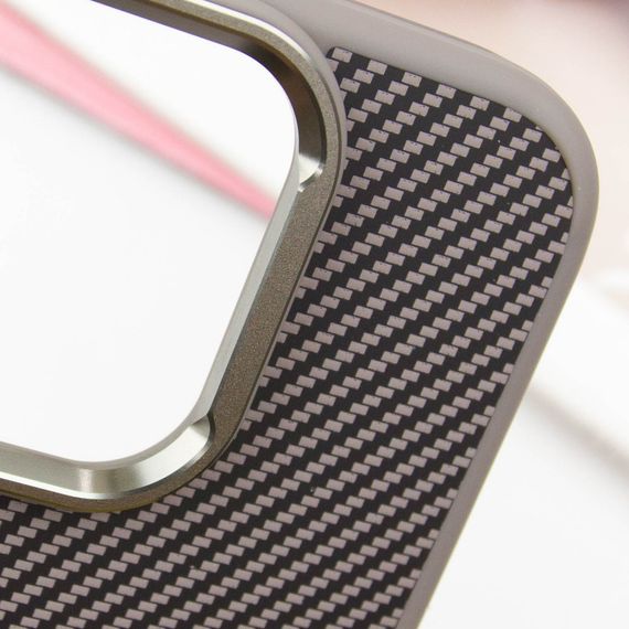 Чохол TPU+PC Carbon with MagSafe для Apple iPhone 16 (6.1") Grey | Зображення 7