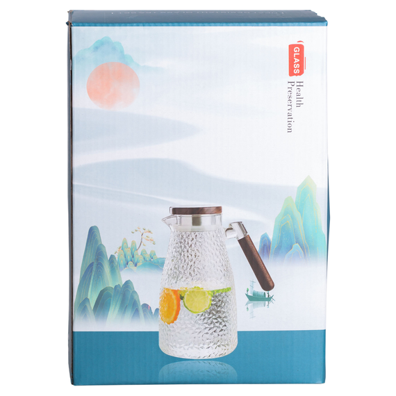 Заварник скляний для чаю 2 л Чайник для заварювання з ручкою прозорий HP-34-32 | Зображення 7