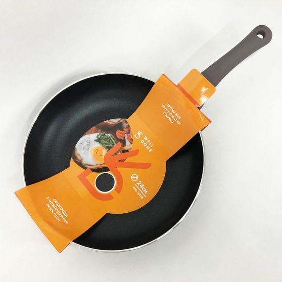 Сковорода алюмінієва 24 см WELL DONE WD-1014B індукція, сковорода з індукційним дном, якісна | Зображення 5