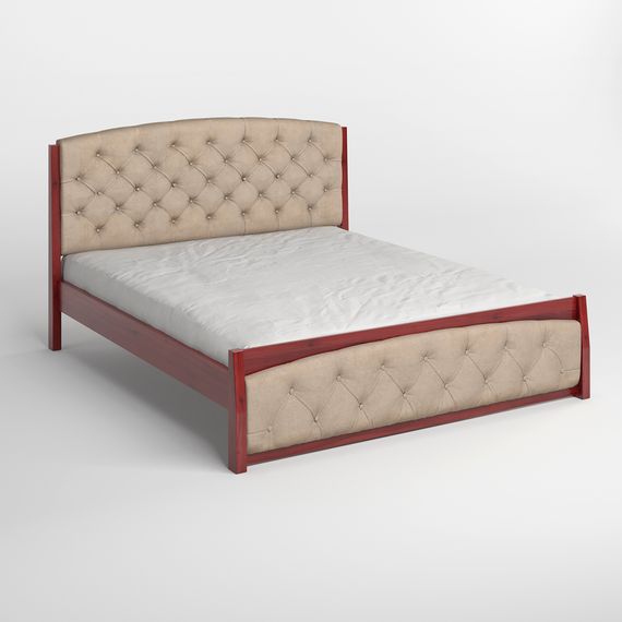 Двоспальне дерев&#039;яне ліжко Mebigrand Мехіко Махонь/Аляска 23 (Бежевий) 140х190 см (MBG-11933) | Зображення 1