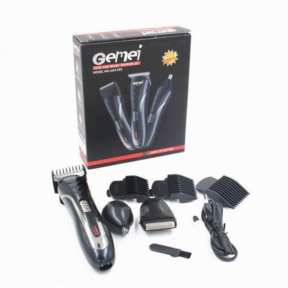 Універсальний чоловічий триммер Gemei GM 593 3в1 для бороди вусів, носа і тіла машинка для стрижки стайлер | Зображення 7