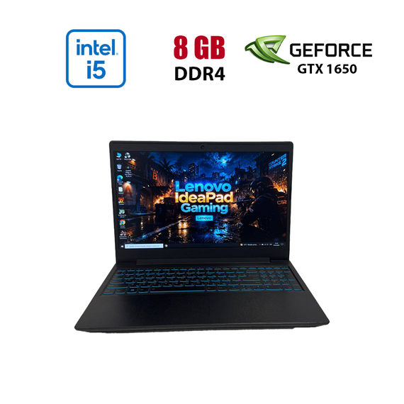 Ігровий ноутбук Б-клас Lenovo IdeaPad Gaming L340 15IRH / 15.6" (1920x1080) IPS / Intel Core i5-9300HF (4 (8) ядра по 2.4 - 4.1 GHz) / 8 GB DDR4 / 256 GB SSD / nVidia GeForce GTX 1650, 4 GB GDDR5, 128-bit / WebCam б/в