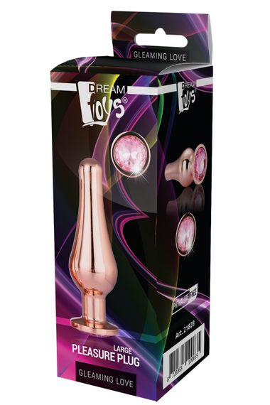 DT21828 анальна пробка конічної форми Dream Toys GLEAMING LOVE ROSE GOLD PLEASURE PLUG L | Зображення 1