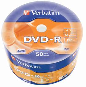 Диск Verbatim DVD-R 4,7Gb 16x Wrap 50 pcs (43788)