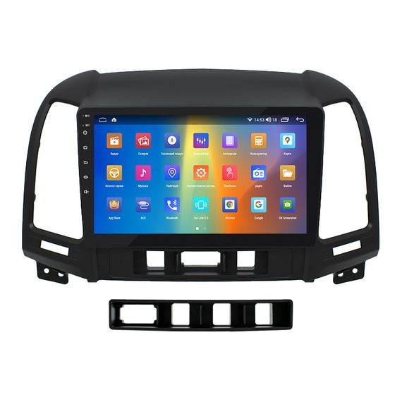Штатная магнитола 9" Lesko для Hyundai Santa Fe II Рестайлинг 2009-2012 4/64Gb CarPlay 4G Wi-Fi GPS Prime | Зображення 1