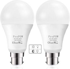 Лампочка ProPOW Dusk to Dawn, 9 Вт (эквивалент 60 Вт), светодиодные лампы A60 с датчиком света, интеллектуальн