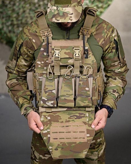 Плитоноска 4 быстрых сброса с напашником мультикам frezzi РП7349 | Зображення 3