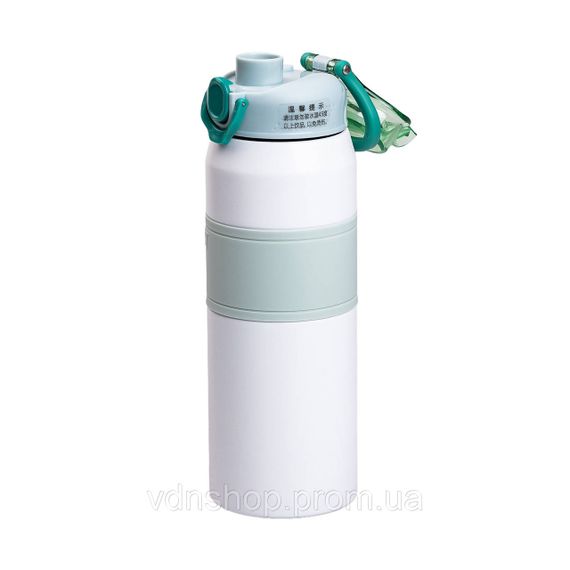 Термос из нержавеющей стали с мундштуком 800 мл  Мятный HP-14-6M | Зображення 1