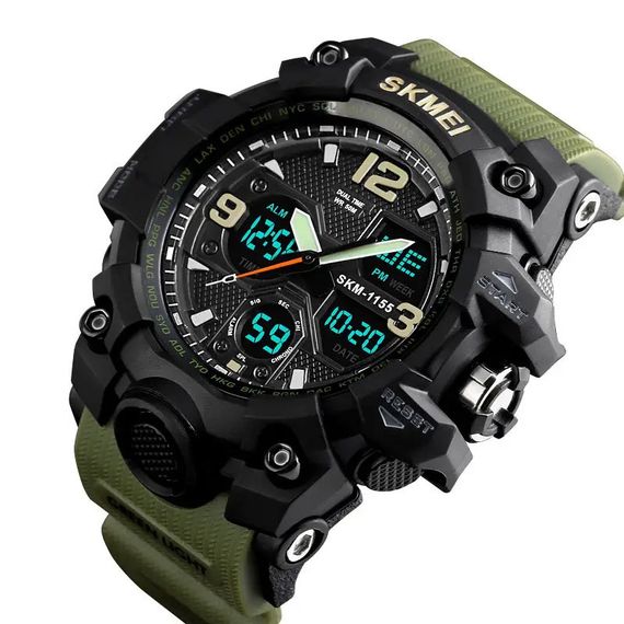 Годинник армійський оригінал SKMEI 1155BAG | Брендовий чоловічий годинник | Годинники наручні LV-305 електронні тактичні | Зображення 2