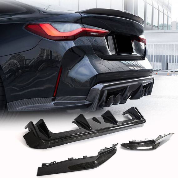 Диффузор заднего бампера V5 (для G82/G83, Карбон) для BMW 4 серия G22/23/26 2020- гг