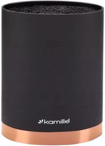 Підставка Kamille Black&Rose, колода для ножів 16х7х22см з поліпропіленовим наповнювачем