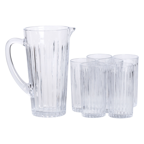 Кувшин 1.2 литра со стаканами 6 штук по 320 мл графин для компота сока воды лимонада HP-19-5 | Зображення 4
